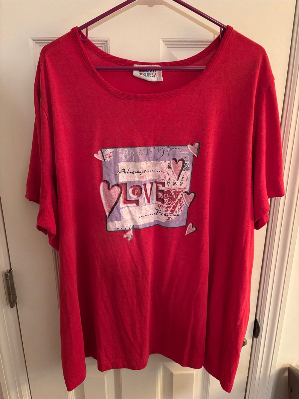 Main Street Blues Red 'Love' Short Sleeve Graphic Tee